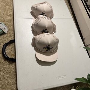 Cream Baseball Cap with Embroidered Design